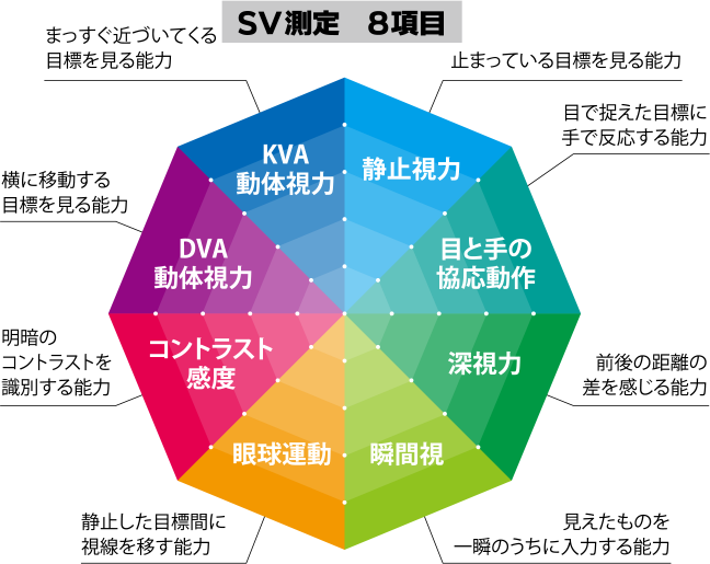 スポーツビジョン測定　8項目